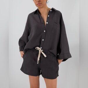 Sunday Morning CARRIE LINEN SLEEPWEAR SET Sz Small
